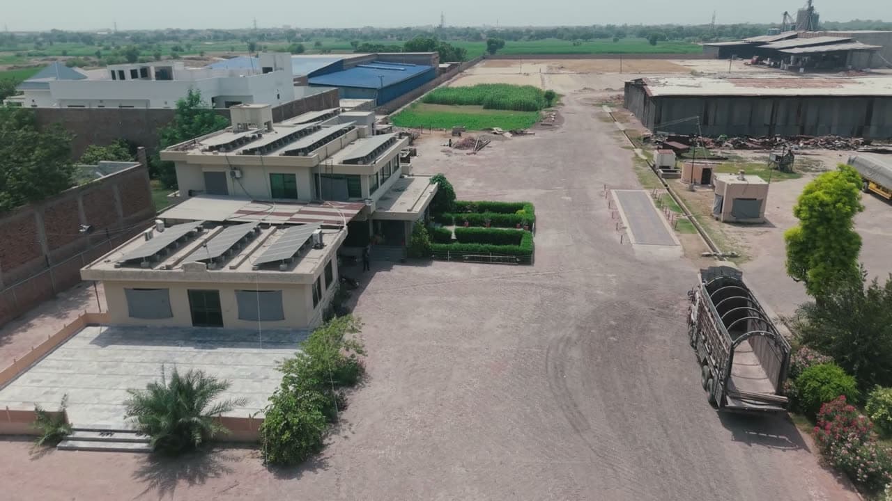 Aerial view of a rice mill