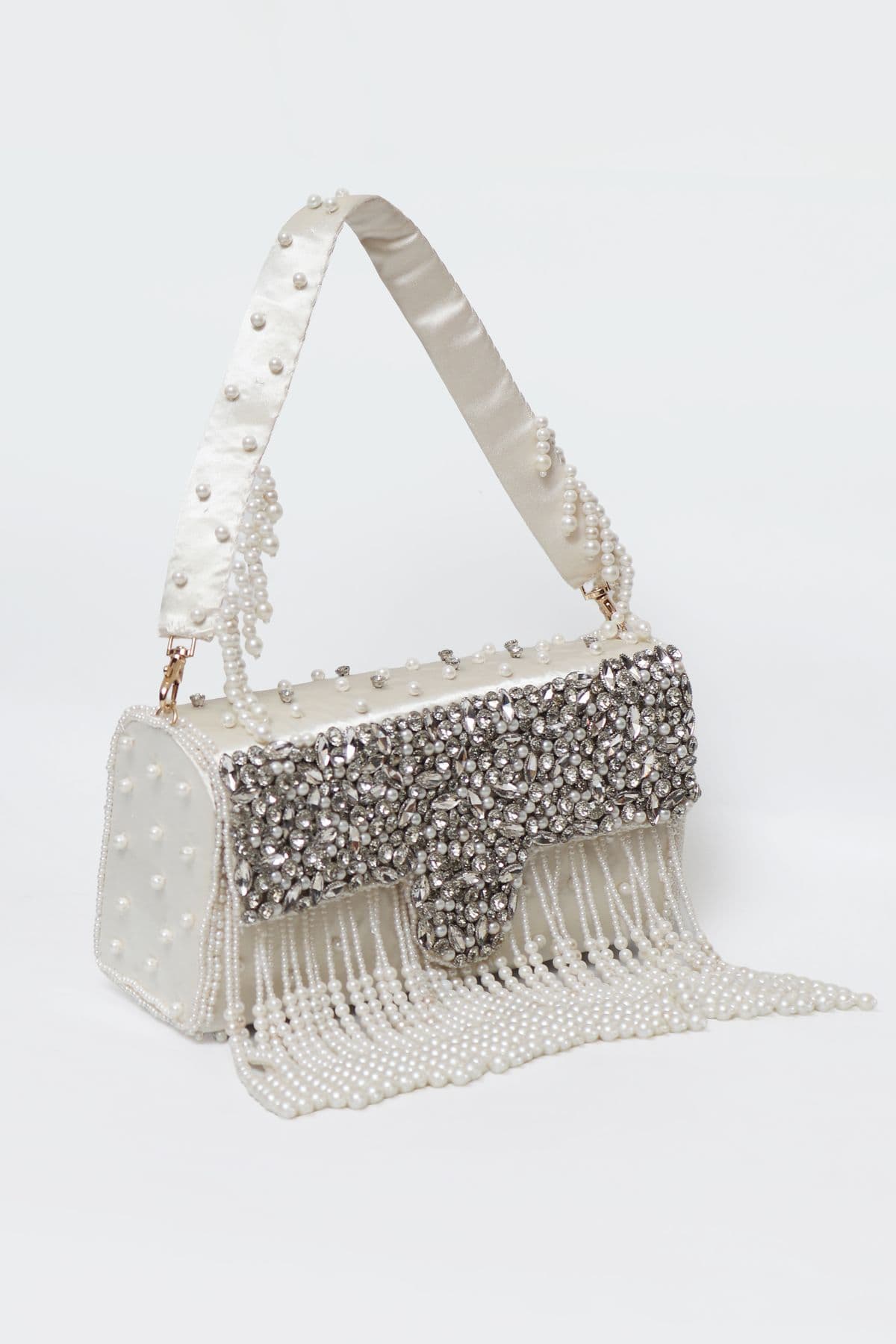 Pearl-fringed evening bag